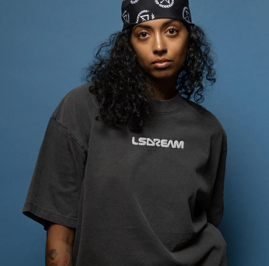 LSDream embroidered oversized faded t-shirt