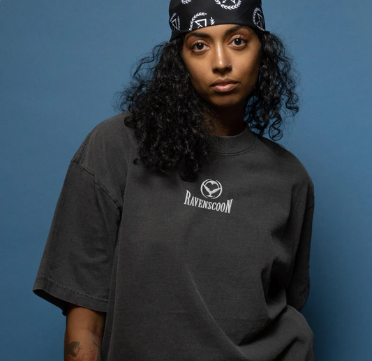 Ravenscoon embroidered oversized faded t-shirt
