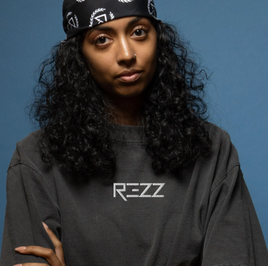 Rezz embroidered oversized faded t-shirt