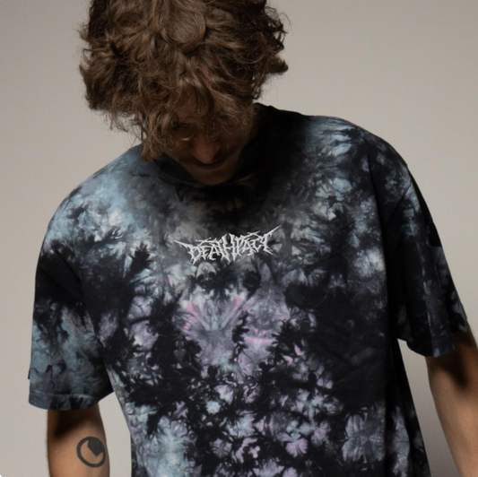 Deathpact embroidered oversized tie-dye t-shirt