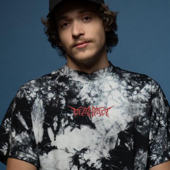 Deathpact embroidered oversized tie-dye t-shirt