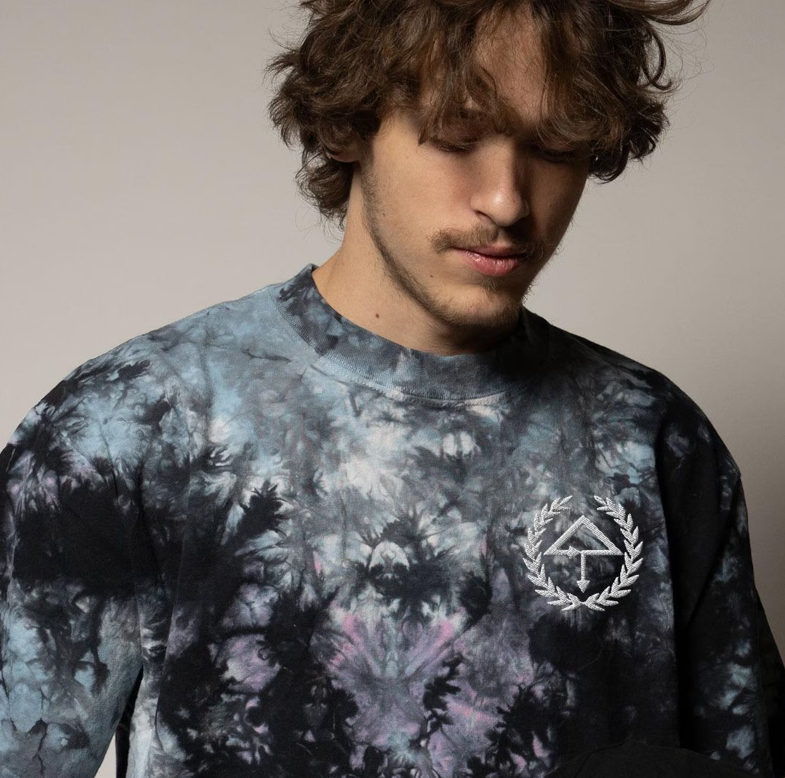 Of the trees embroidered oversized tie-dye t-shirt