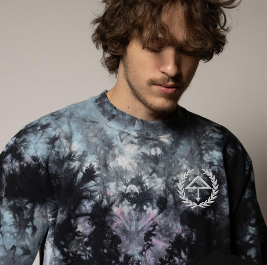 Of the trees embroidered oversized tie-dye t-shirt