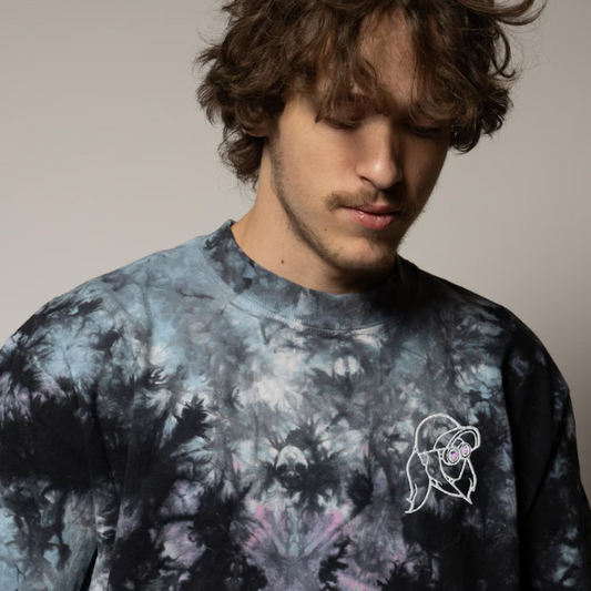 Rezz embroidered oversized tie-dye t-shirt