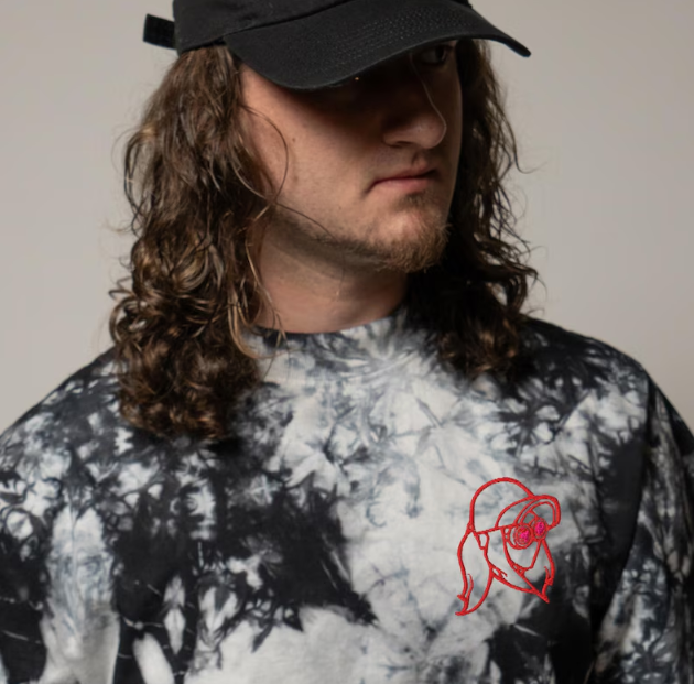 Rezz embroidered oversized tie-dye t-shirt