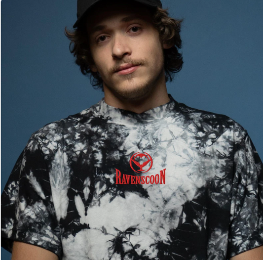 Ravenscoon embroidered oversized tie-dye t-shirt