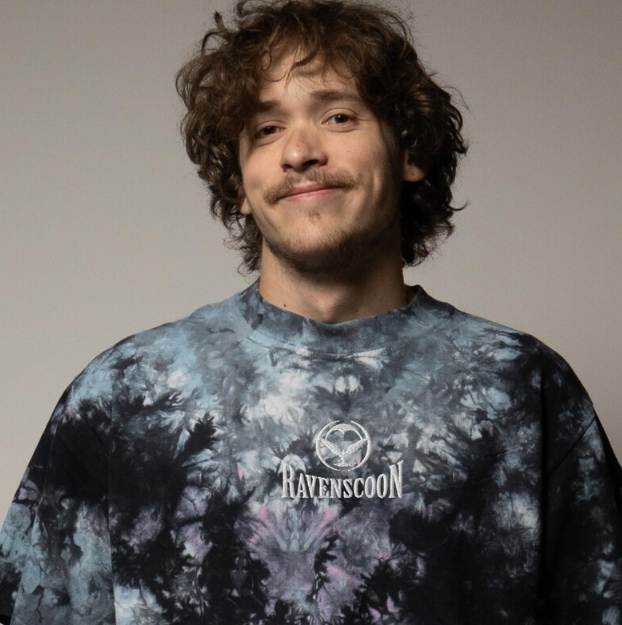 Ravenscoon embroidered oversized tie-dye t-shirt