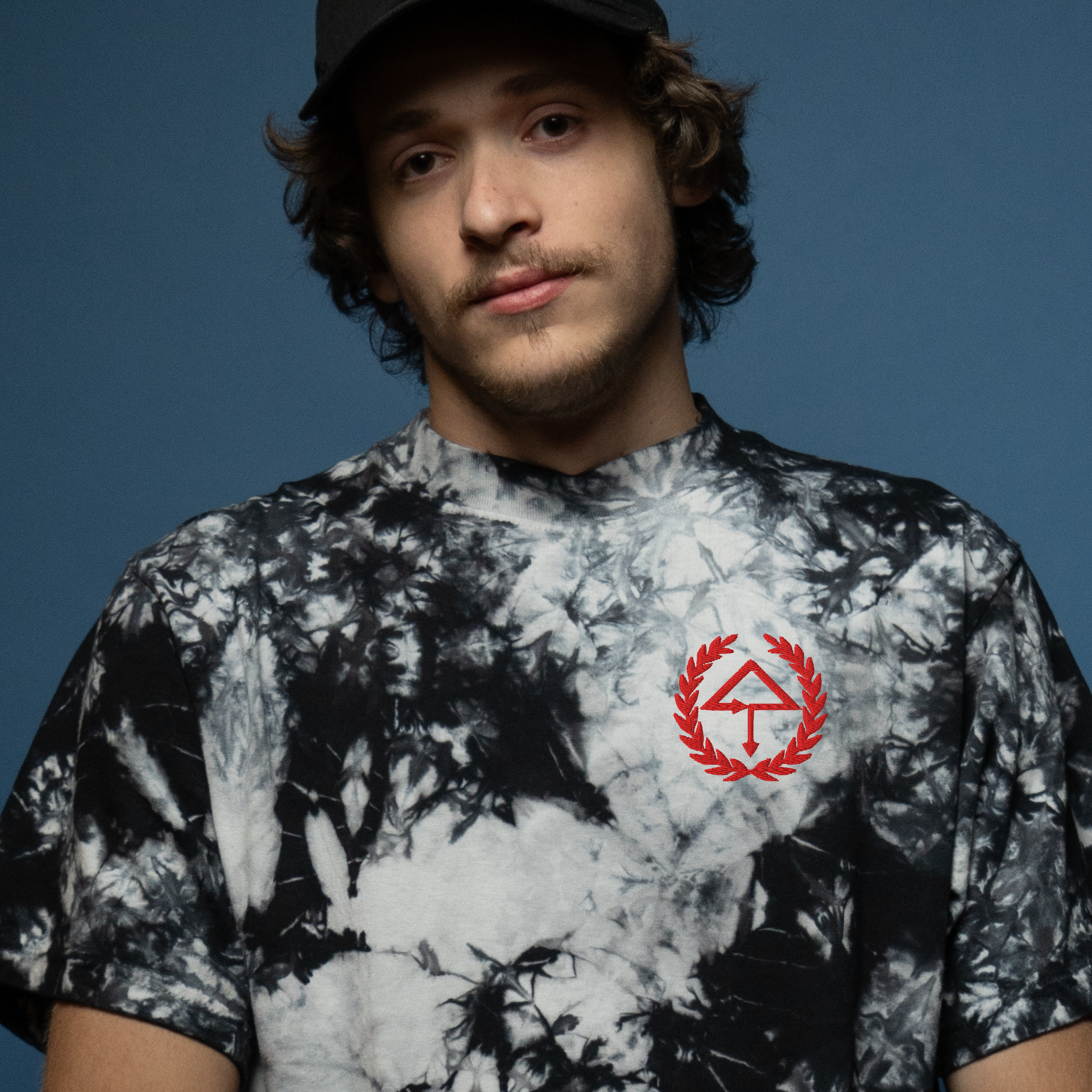 Of the trees embroidered oversized tie-dye t-shirt