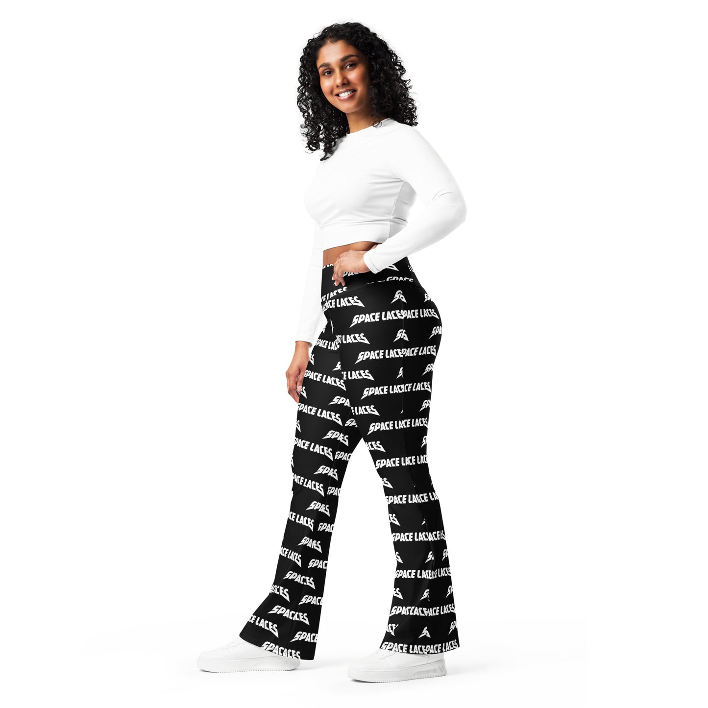 space laces flare leggings