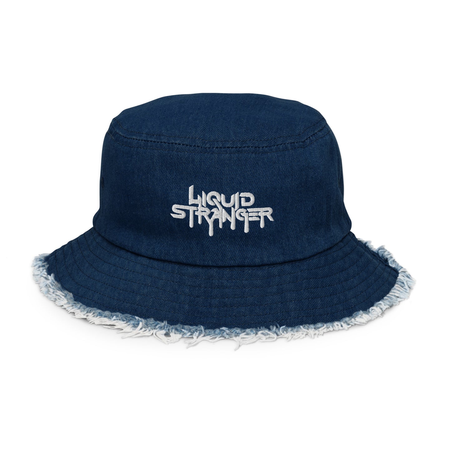 Liquid Stranger Distressed Denim Bucket Hat