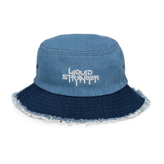 Liquid Stranger Distressed Denim Bucket Hat