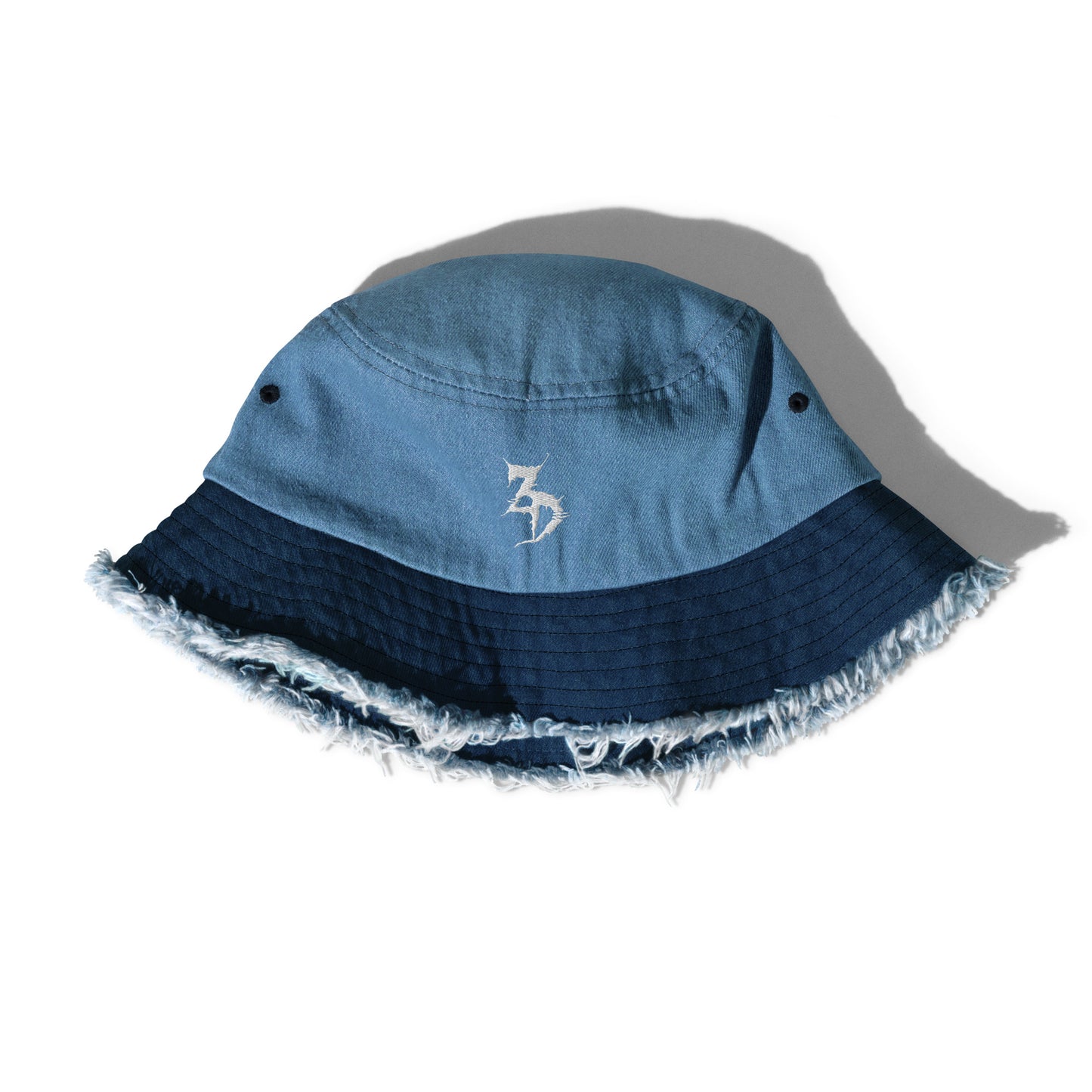 Zeds dead embroidered Distressed denim bucket hat