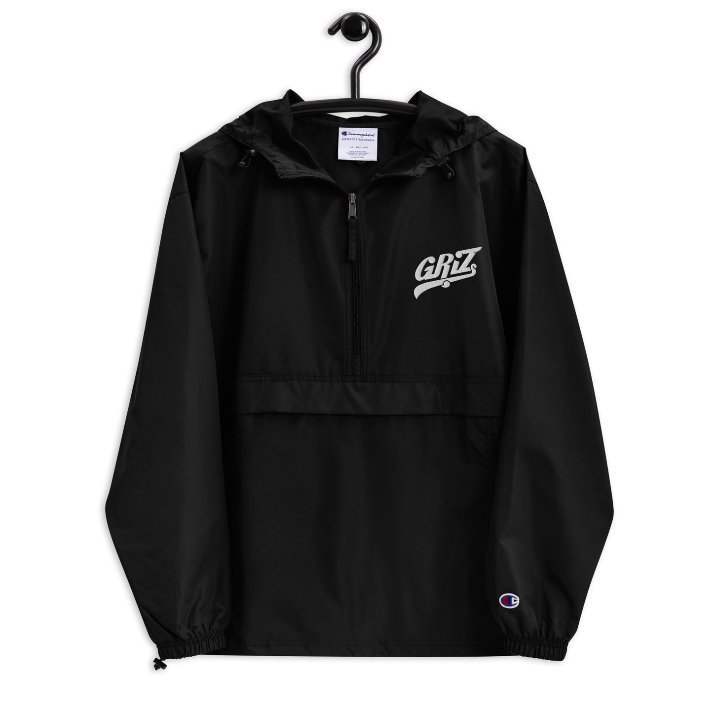 griz embroidered champion packable jacket