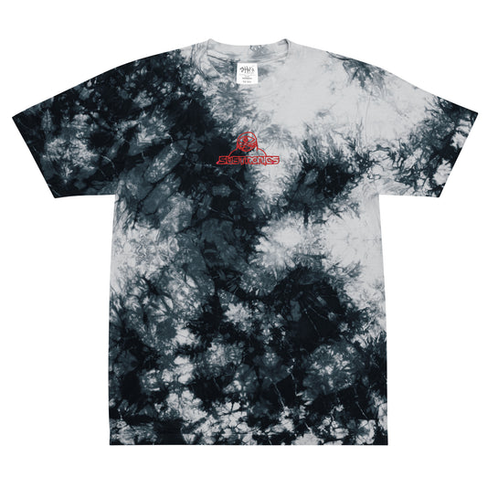 Subtronics Black & Whit Embroidered Oversized tie-dye t-shirt