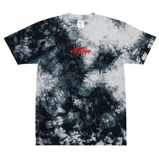 Liquid Stranger Embroidered Oversized tie-dye t-shirt