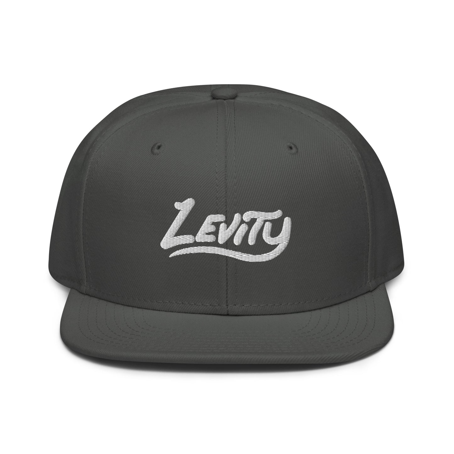 levity embroidered snapback hat
